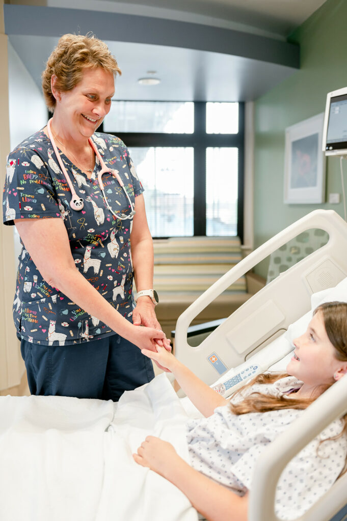 Nurse and young patient